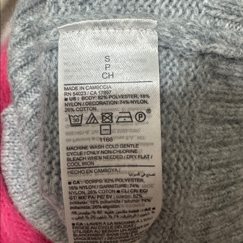 Old Navy Gray Sweater with Pink Heart - Picture 7 of 7